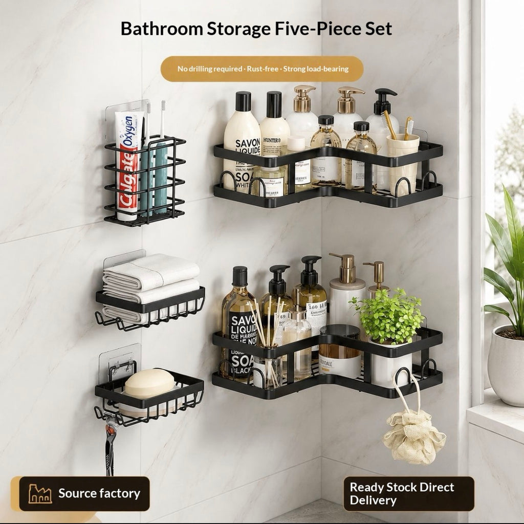 FloatShelf 5-Piece Bathroom Storage Set