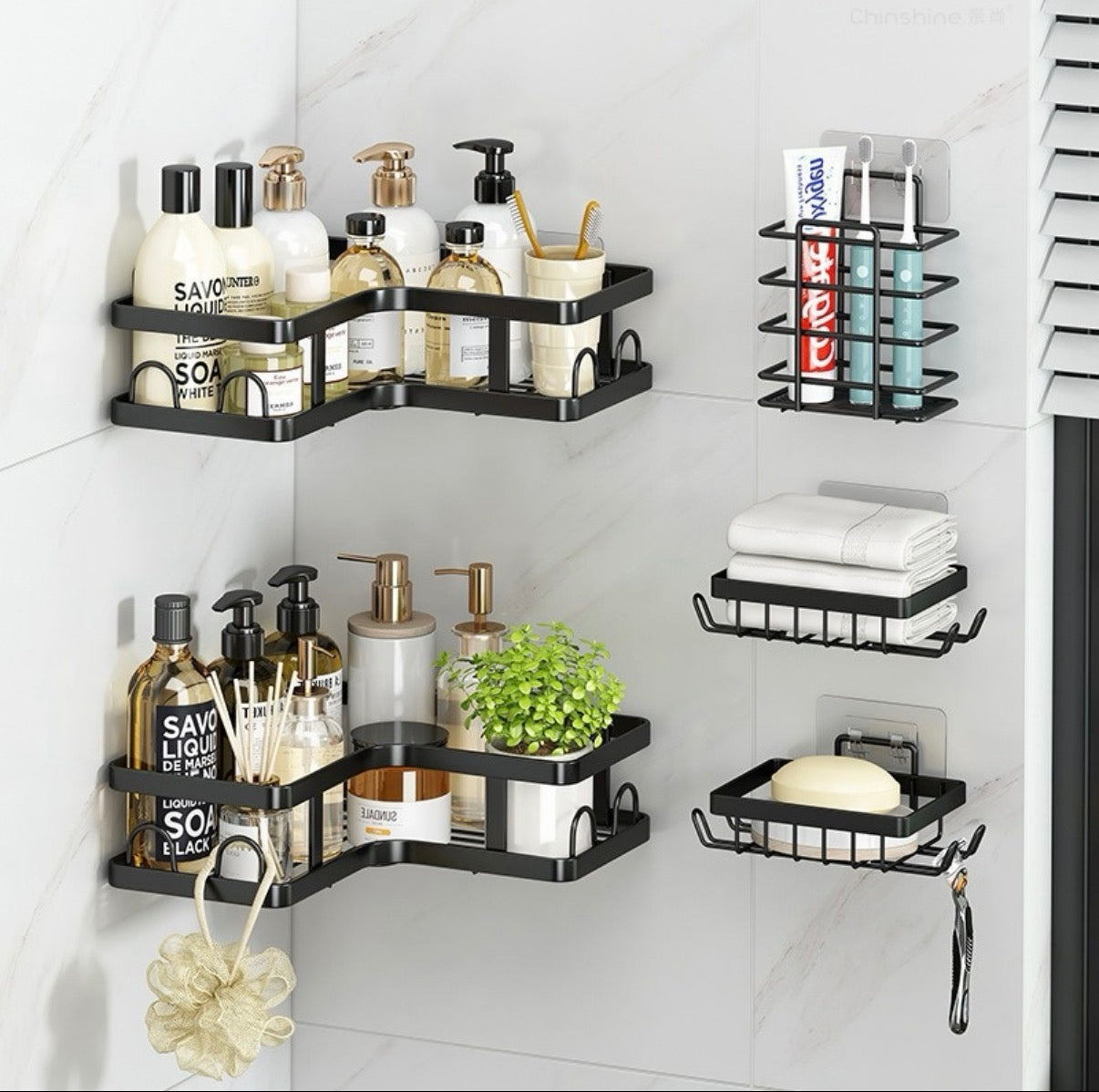 FloatShelf 5-Piece Bathroom Storage Set